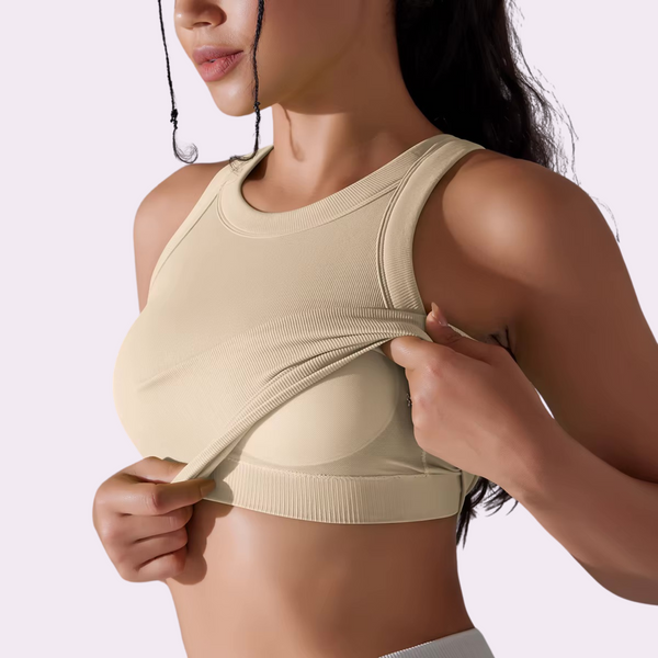 Top court à brassière intégrée | Beige