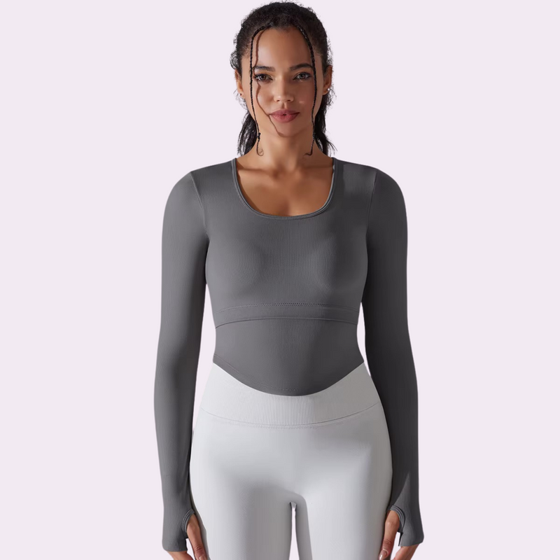 Top manches longues à brassière intégrée | Anthracite