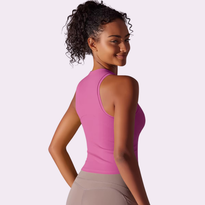 Top de sport à brassière intégrée | Rose