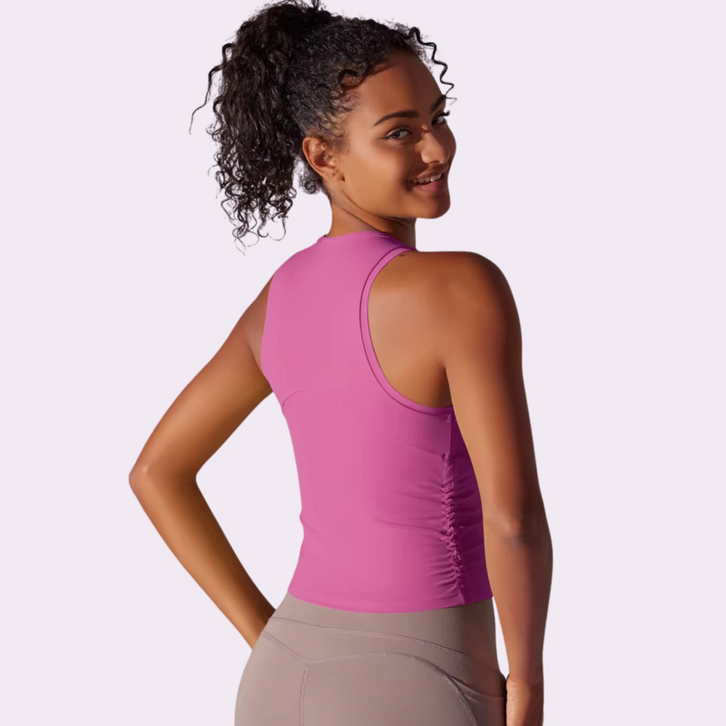 Top de sport à brassière intégrée | Rose