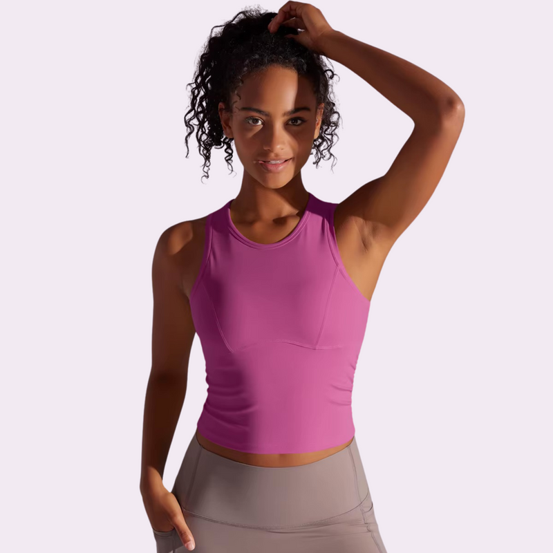 Top de sport à brassière intégrée | Rose