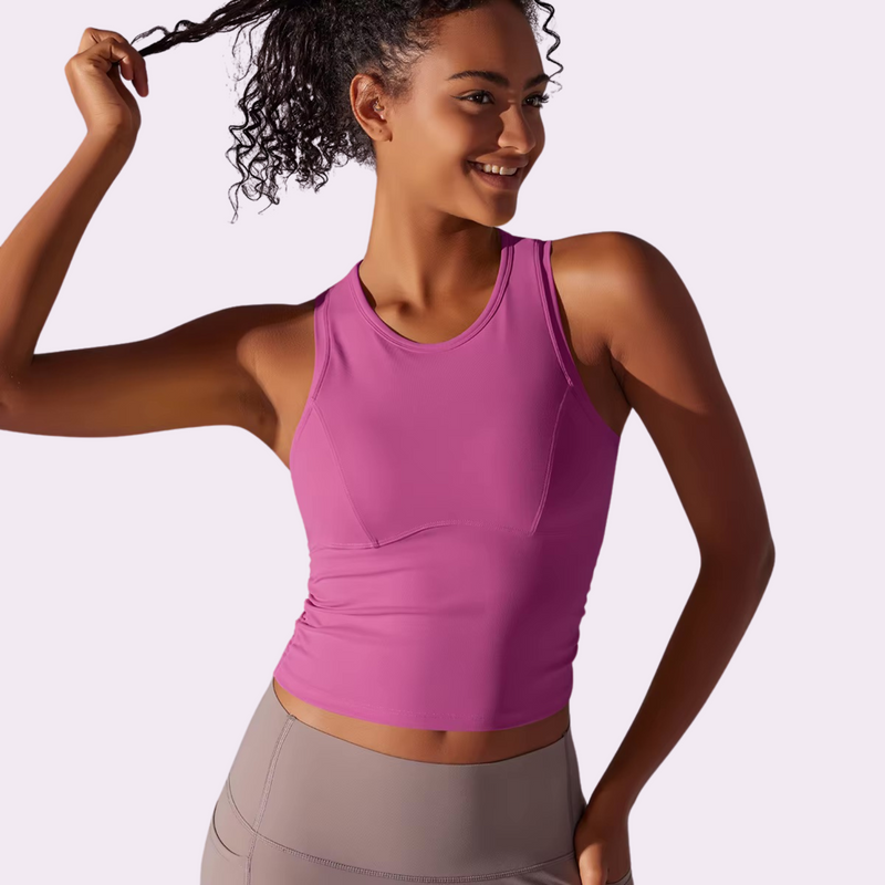 Top de sport à brassière intégrée | Rose