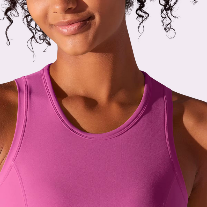 Top de sport à brassière intégrée | Rose