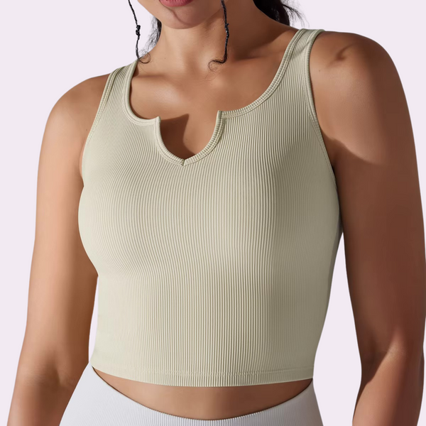 Top décolleté à brassière intégrée | Beige