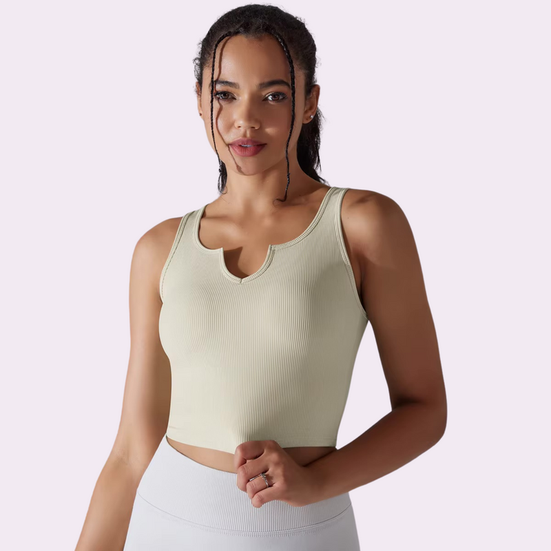 Top décolleté à brassière intégrée | Beige